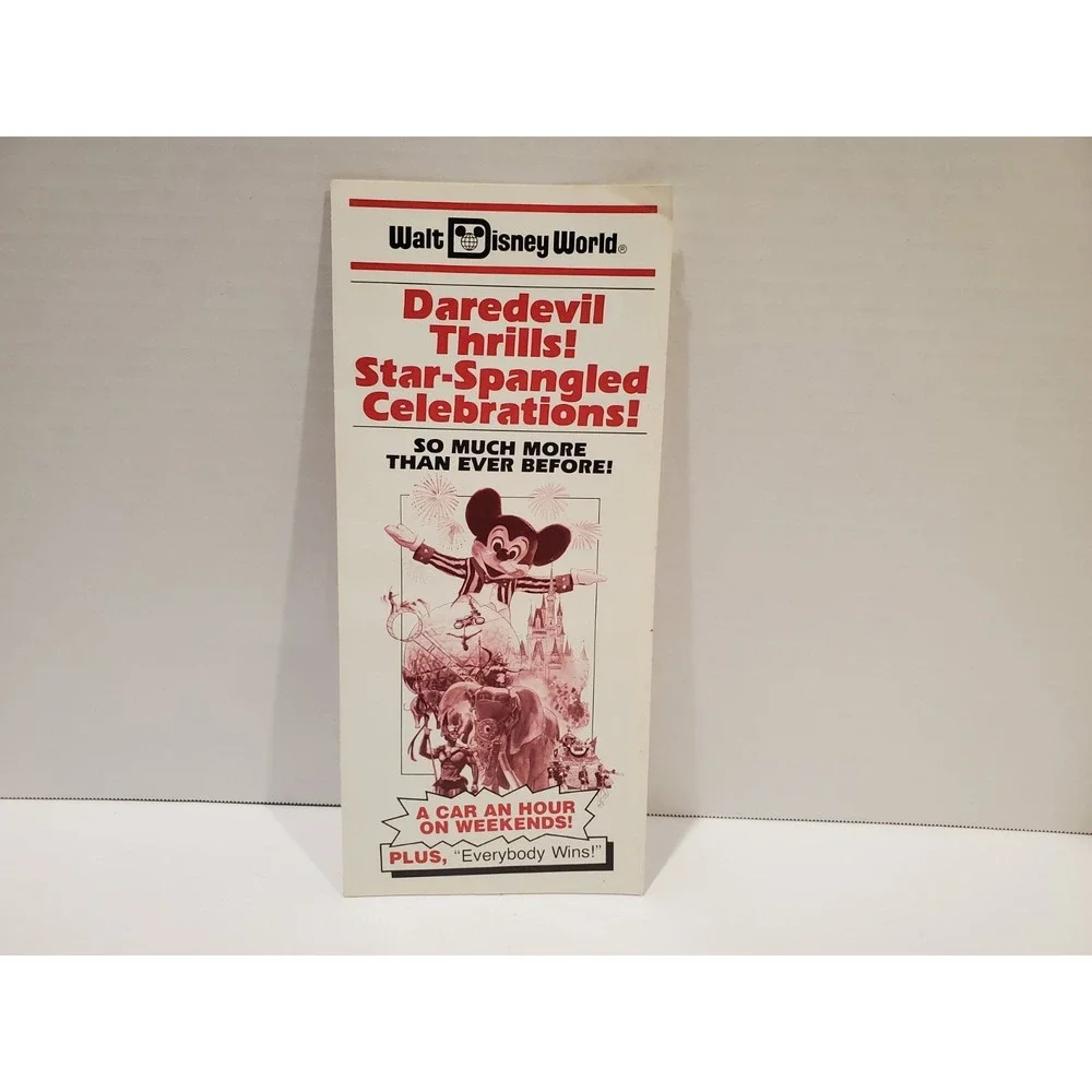 Vintage Walt Disney World 1987 Park Information Flyer Star Spangled Celebration